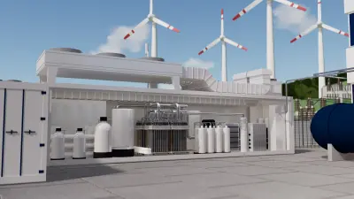 The functional principle of PEM electrolysis with a proton exchange membrane for producing hydrogen